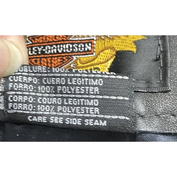 HARLEY DAVIDSON Women's Leather Motorcycle Black Vest Iron Cross/Hog Biker Sz. L - Picture 6 of 7